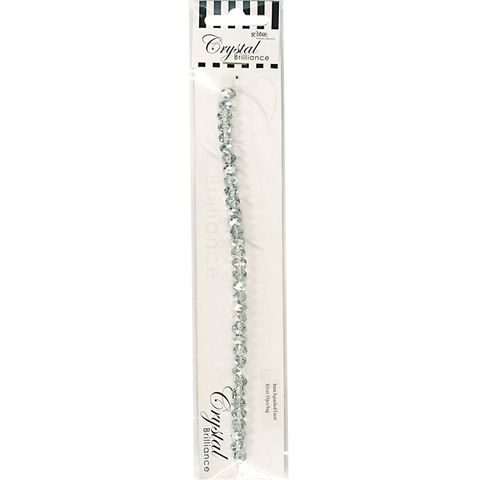 Silver Crystal Squashed Faceted Bead 8mm