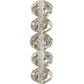 Bead Crystal Squashed Faceted 8mm Silver