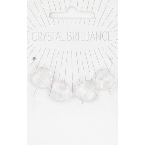 Chinese Crystal Heart Bead 4 Pieces 14mm