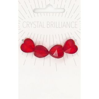 Chinese Crystal Hearts 14mm 4Pcs Red