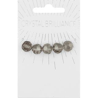 Crystal Round Faceted 9Mm Smoke