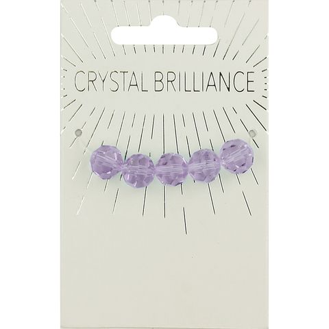 Crystal Round Faceted 9Mm Lilac