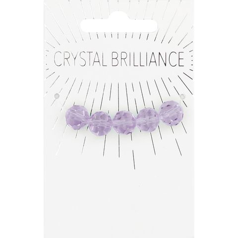 Crystal Round Faceted 9Mm Lilac