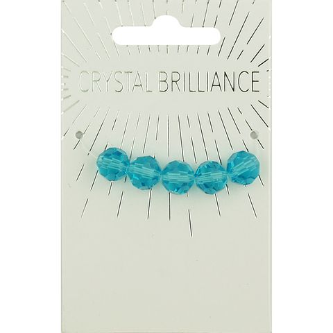 Crystal Round 9Mm Faceted 5Pc