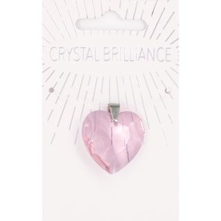 Chinese Crystal Pendant Heart 28mm Pink