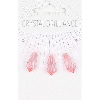 Chinese Crystal Teardrop Pink 3Pc