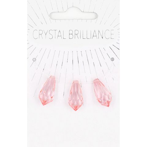 Chinese Crystal Teardrop Pink 3Pc