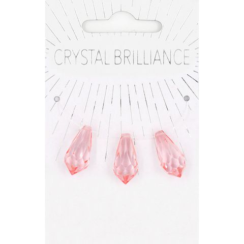 Chinese Crystal Teardrop Pink 3Pc