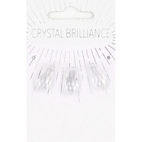 CHINESE CRYSTAL TEARDROP CLEAR 3PC