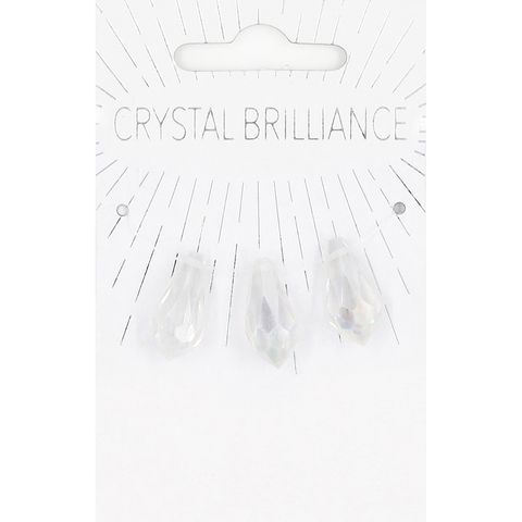 CHINESE CRYSTAL TEARDROP CLEAR AB 3PC