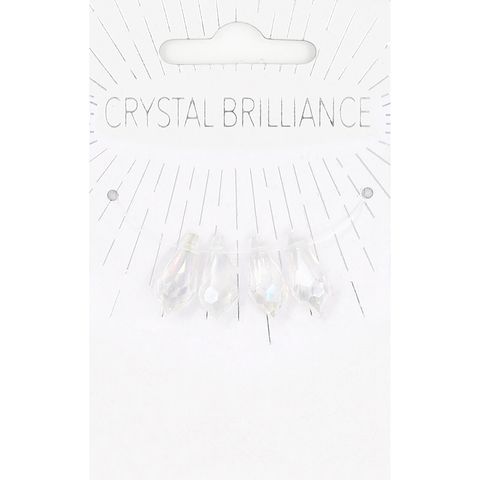 CHINESE CRYSTAL TEARDROP CLEAR AB 4PC