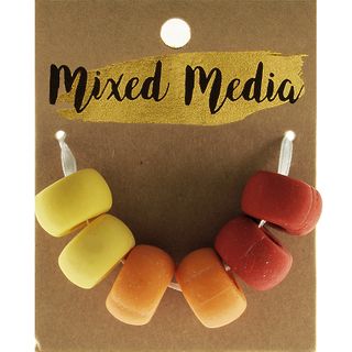 Clay Beads Yellow-Orange-Red 6Pcs