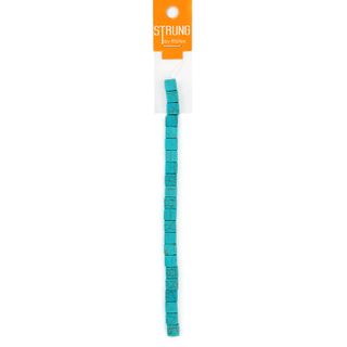 Str Square Stone Turquoise 8Mm 22Pc