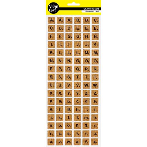 STICKERS CORK SCRABBLE ALPHA-NT 1SH