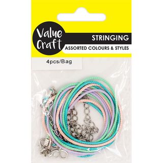 CORD NECKLACE 42CM PASTEL 4PCS