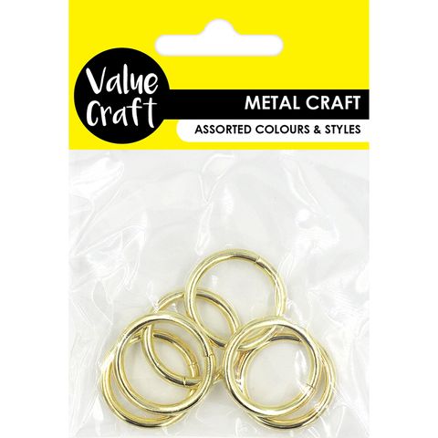 RINGS 25MM METAL GOLD 6PC