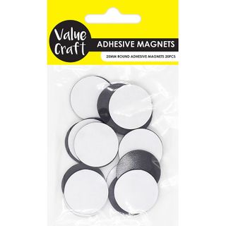 MAGNETS ADHESIVE ROUND 25MM 20PCS