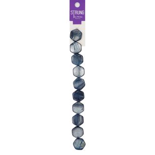 Str Hexagon Shell Bead Blue