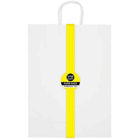 LARGE PAPER BAGS 41x30CM WHITE 2PCS