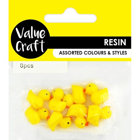 RESIN DUCKS MINI YLW 8PC