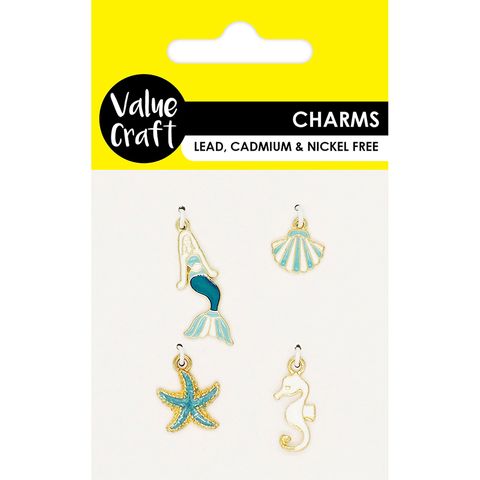 CHARM METAL MIXED MERMAID 4PC