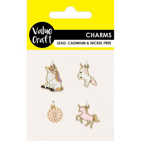 CHARM METAL MIXED UNICORN 4PC