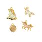 CHARM METAL MIXED UNICORN 4PC