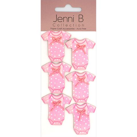 JB STICKERS BABY ONESIE PINK 6PCS