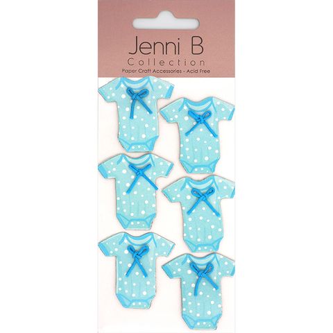 JB STICKERS BABY ONESIE BLUE 6PCS