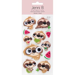 JB PUFFY GOOGLY EYE STICKER SLOTHS