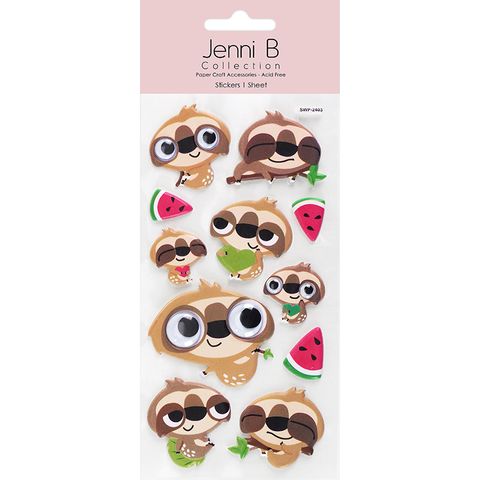 JB PUFFY GOOGLY EYE STICKER SLOTHS