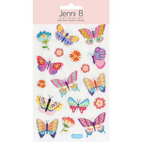 JB PUFFY STICKERS BUTTERFLIES