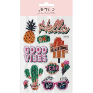 JB GLITTER TEEN STICKERS GOOD VIBES