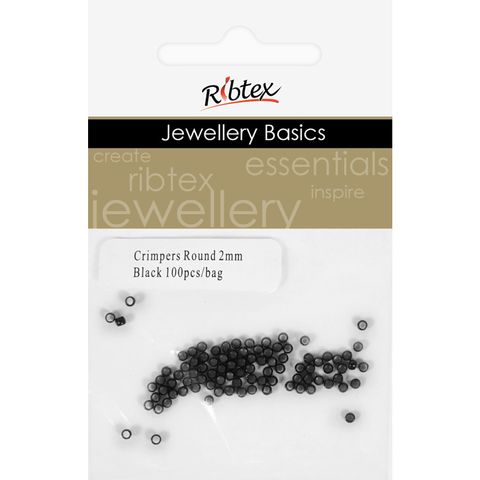 Crimpers Round 2mm Black 100Pcs