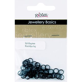 Split Rings 6mm Black 60Pcs