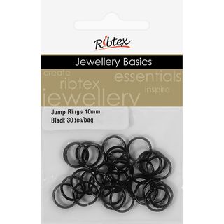Jump Rings 10mm Black 30Pcs