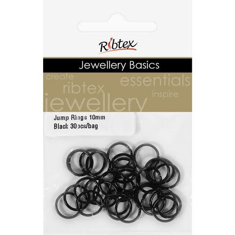 Jump Rings 10mm Black 30Pcs