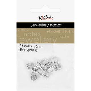 Jf Acc Ribbon Clamp 5Mm Silver 12Pcs