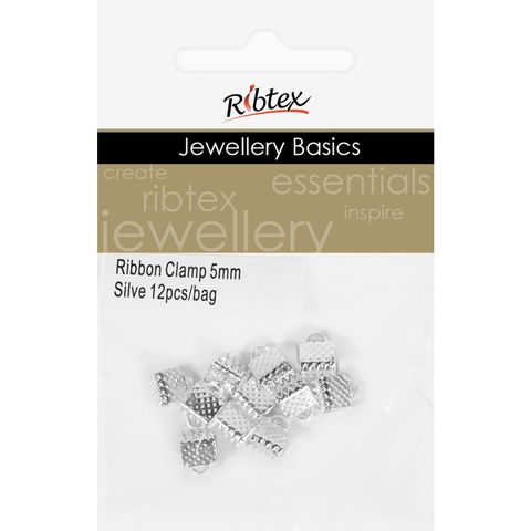 Jf Acc Ribbon Clamp 5Mm Silver 12Pcs
