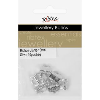 Jf Acc Ribbon Clamp 10Mm Silver 10Pcs