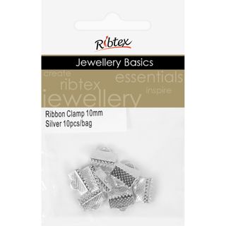 Jf Acc Ribbon Clamp 10Mm Silver 10Pcs