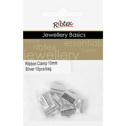 Jf Acc Ribbon Clamp 10Mm Silver 10Pcs