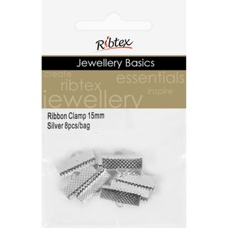 Jf Acc Ribbon Clamp 15Mm Silver 8Pcs