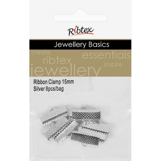 Jf Acc Ribbon Clamp 15Mm Silver 8Pcs