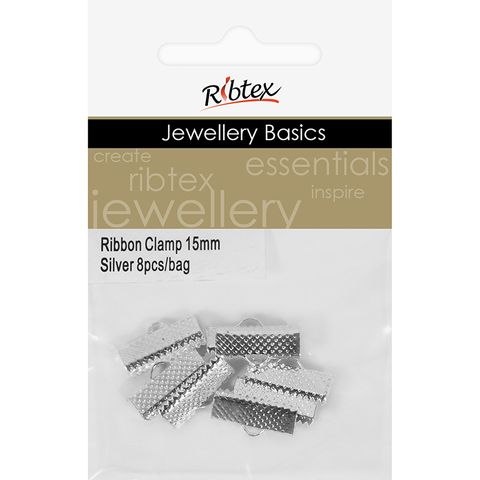 Jf Acc Ribbon Clamp 15Mm Silver 8Pcs