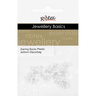 Earring Backs Plastic 4X5mm 20Pcs