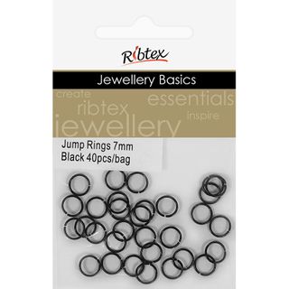 Jump Rings 7mm Black 40Pcs
