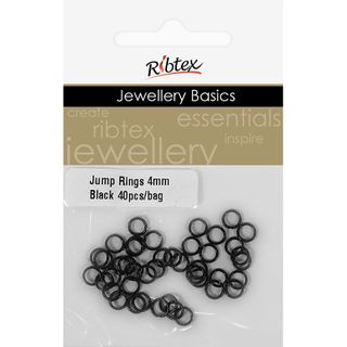 Jump Rings 4mm Black 40Pcs