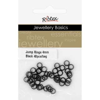 Jump Rings 4mm Black 40Pcs