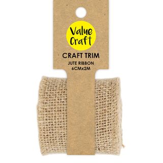 RIBBON JUTE NATURAL 60MM X 2M